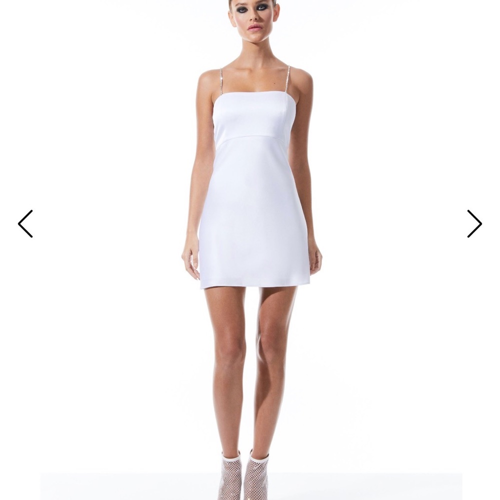 Alice + Olivia Sutton Crystal Strap Mini Dress